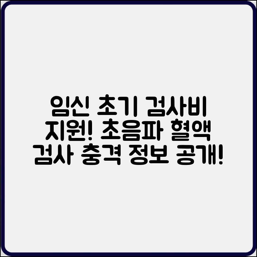 충격적인 임신 초기 검사비 지원과 초음파·혈액검사 안내!