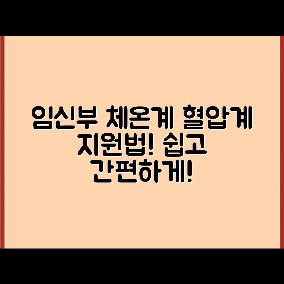 임신부 체온계·혈압계, 누구나 쉽게 지원받는 방법