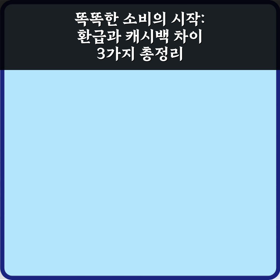 똑똑한 소비의 시작: 환급과 캐시백 차이 3가지 총정리